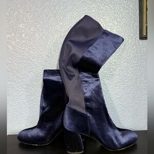Nine West Blue Velvet Boots